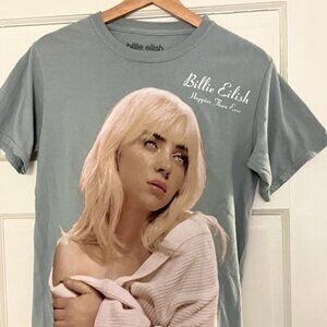 Billie Eilish Happier Than Ever Light Blue Gray T-Shirt Size S SMALL Tee